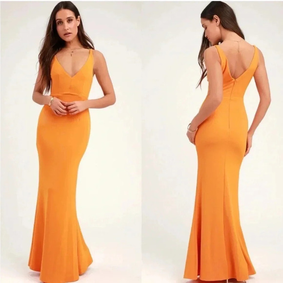 Lulus Orange Melora maxi dress - Picture 1 of 14